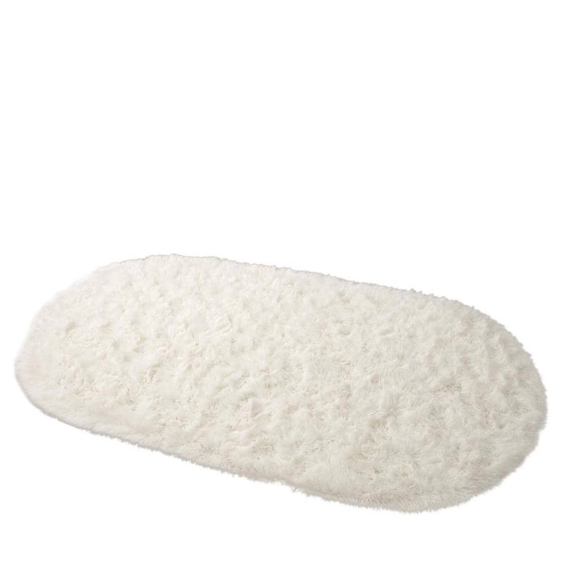 Unbranded Creamy 2.6 ft. x 5.3 ft. Oval Fluffy Ultra Soft Carpet Area Rug HP0CQB30