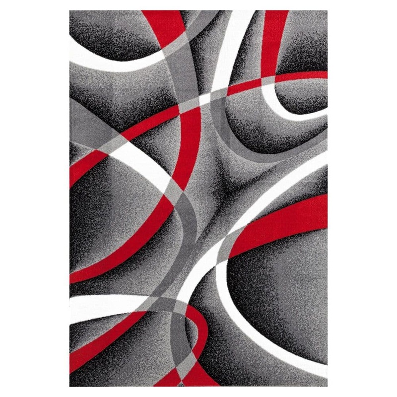 Unbranded Gray Polypropylene 5 ft. x 7 ft. Abstract Indoor Area Rug A46A1-rug-731