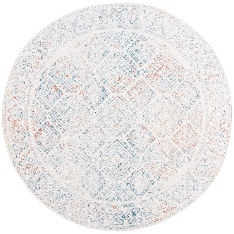 Unbranded Multi-Colored Polypropylene 5 ft. x 5 ft. Solid Color Indoor Round Area Rug A46A1-rug-1177