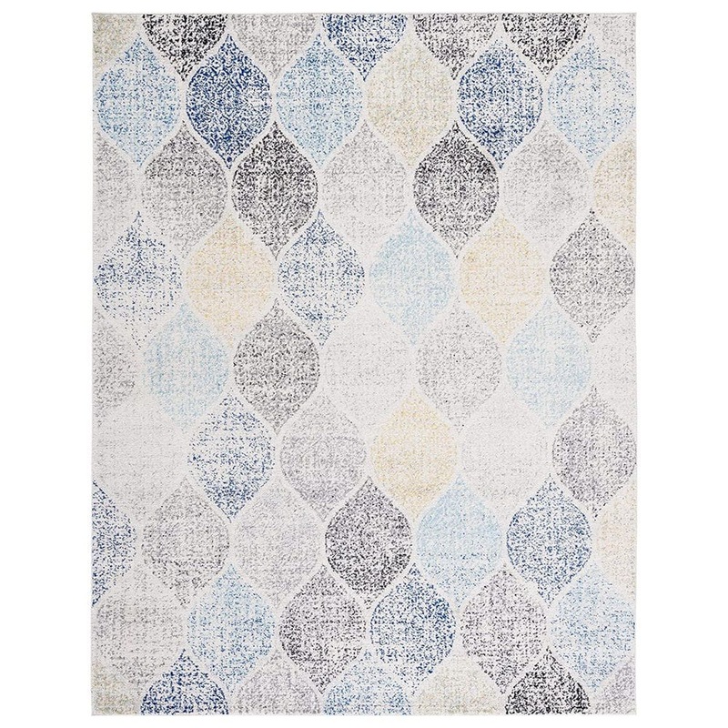 Unbranded Multi-Colored Polypropylene 8 ft. x 10 ft. Oriental Indoor Area Rug A46A1-rug-907