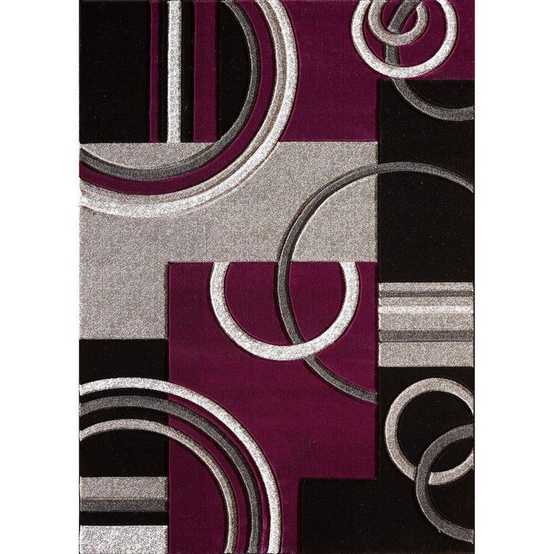 Unbranded Purple Polypropylene 8 ft. x 10 ft. Abstract Indoor Area Rug A46A1-rug-874