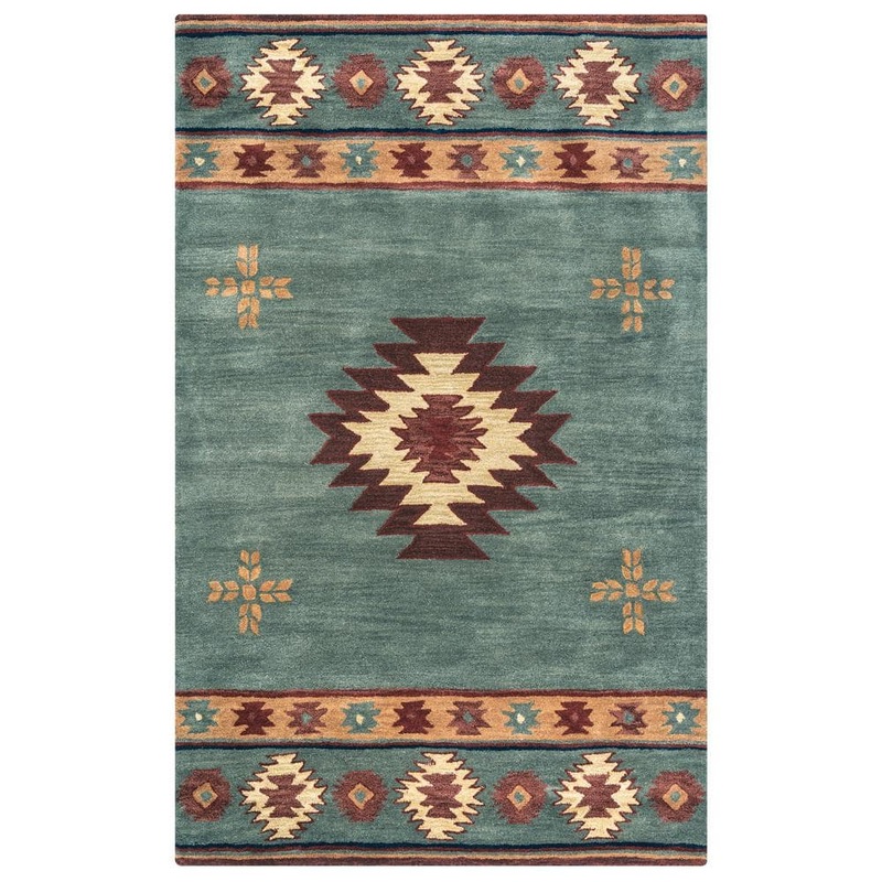 Unbranded Ryder Green/Burgundy 8 ft. x 10 ft. Native American/Tribal Area Rug RYDRY100300300810