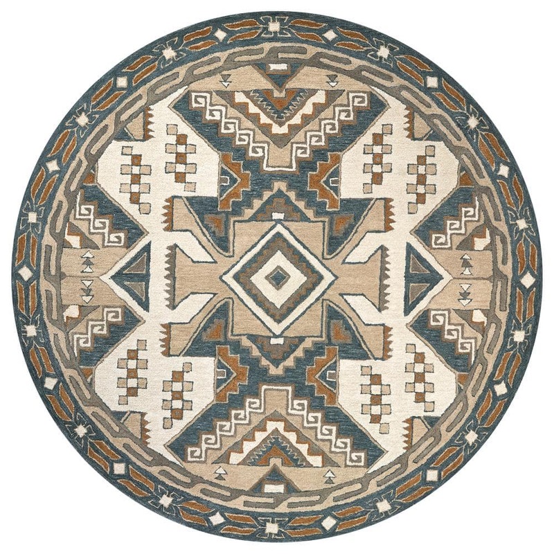 Unbranded Ryder Multi-Color 8 ft. x 8 ft. Round Native American/Tribal Area Rug RYDRY1009338808RD