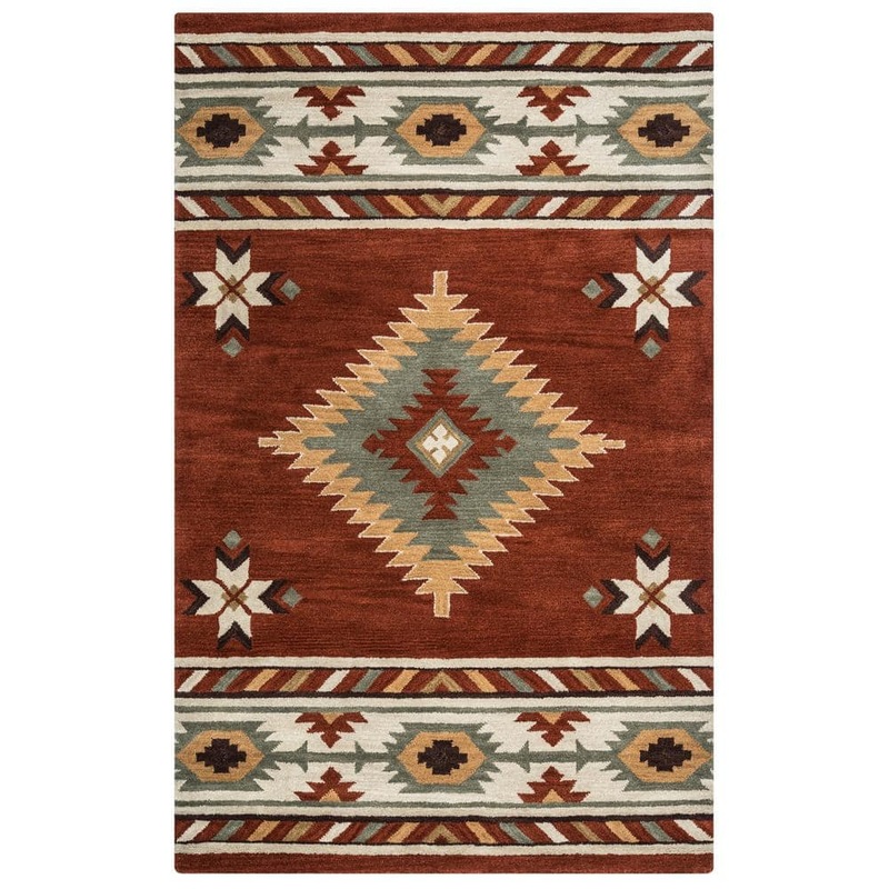 Unbranded Ryder Rust 5 ft. x 8 ft. Native American/Tribal Area Rug RYDRY100000560508
