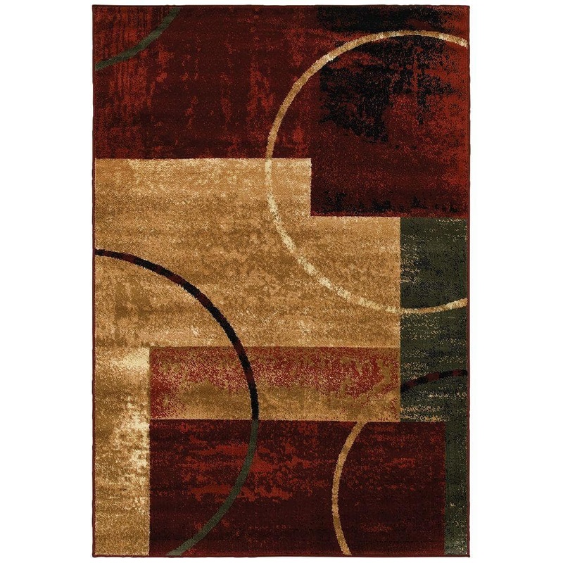 Unbranded Sienna Modern Red 7 ft. 9 in. x 9 ft. 5 in. Geometric Plush Indoor Area Rug 5435A2984D9348