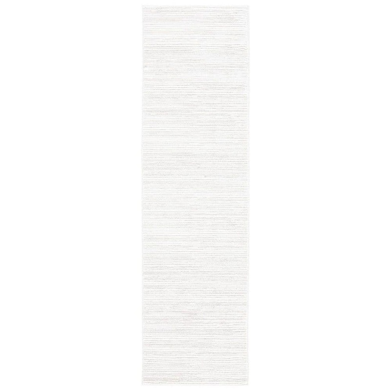 Unbranded White Polypropylene 2 ft. 2 in. x 8 ft. Solid Color Indoor Runner Rug A46A1-rug-1101