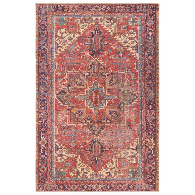 VIBE BY JAIPUR LIVING Lucinda 8 X 10 Medallion Red/Blue Washable Area Rug RUG157543