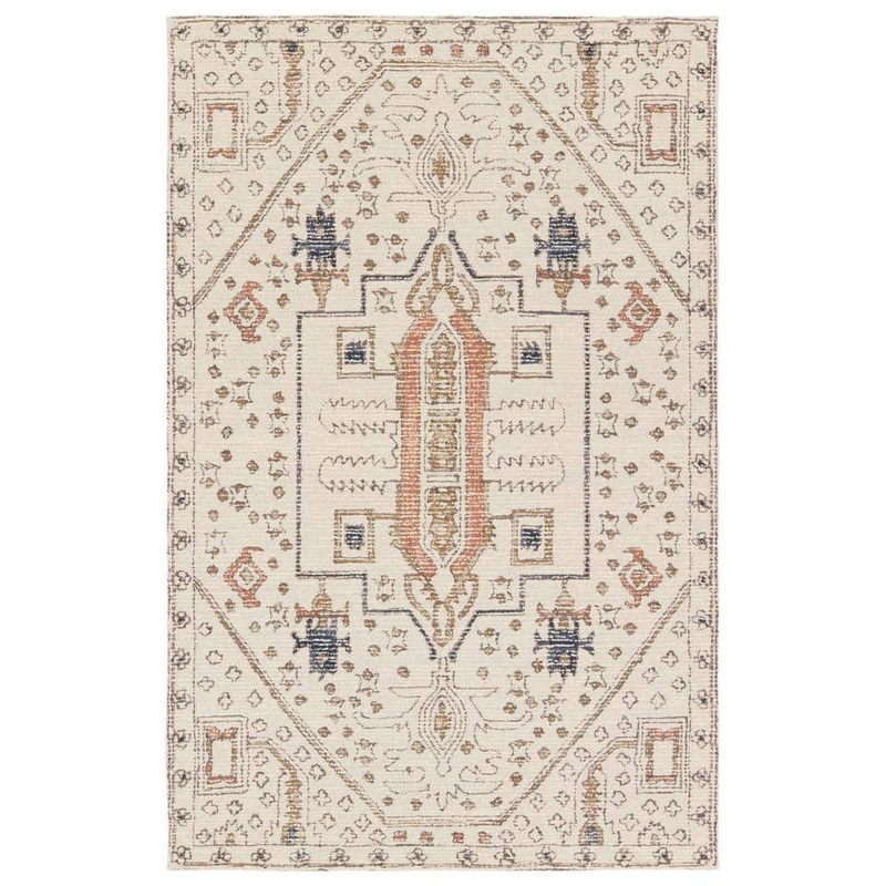 VIBE BY JAIPUR LIVING Vibe Dahir Ivory/Gray 8 ft. x 10 ft. Hand Tufted Medallion Wool Area Rug RUG156846