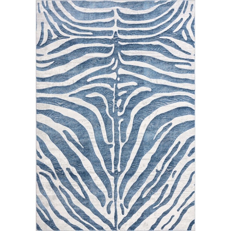 Abani Nova Blue 7.9 ft. x 10.2 ft. Abstract Polyester Area Rug NOV170A-8