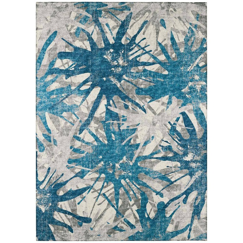 Addison Rugs Bravado Blue 5 ft. x 7 ft. 6 in. Geometric Indoor/Outdoor Washable Area Rug ABV36BL5X8