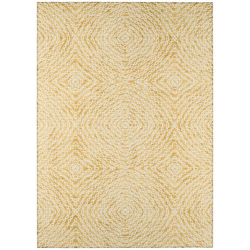 Addison Rugs Bravado Gold 8 ft. x 10 ft. Geometric Indoor/Outdoor Washable Area Rug ABV33GI8X10