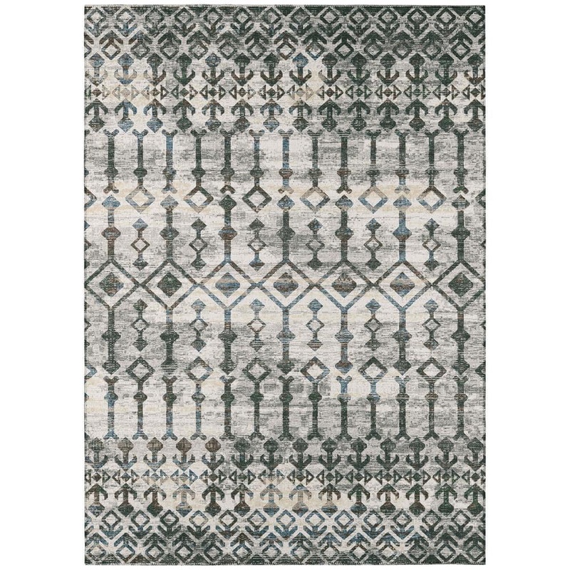 Addison Rugs Bravado Grey 3 ft. x 5 ft. Geometric Indoor/Outdoor Washable Area Rug ABV38AS3X5