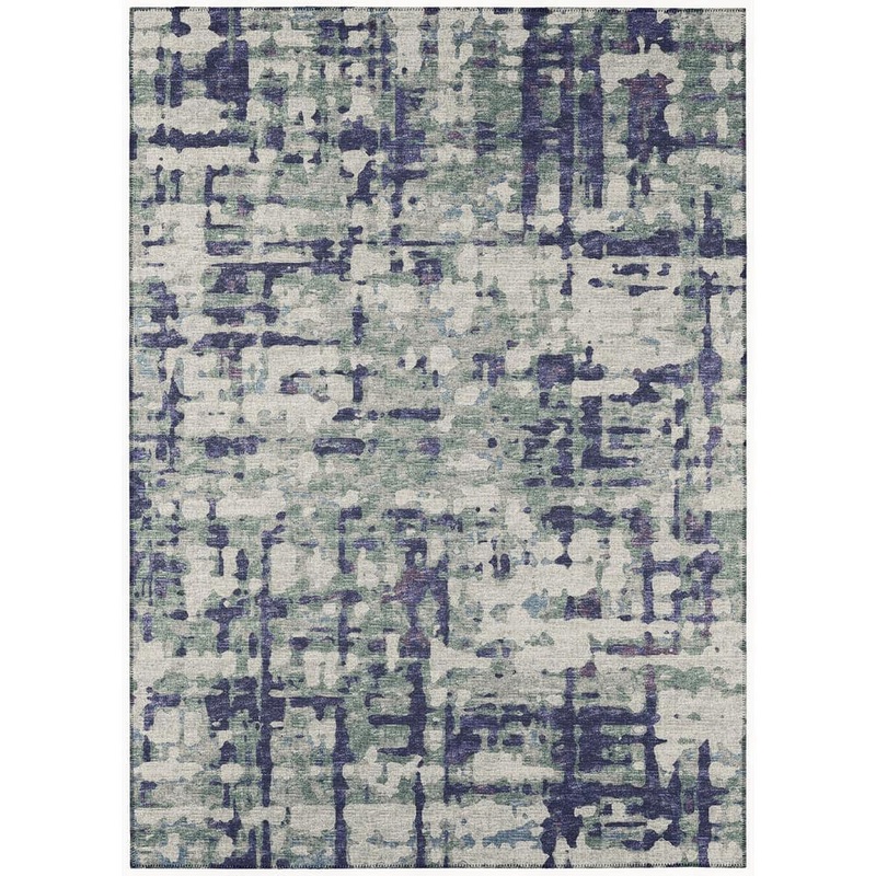 Addison Rugs Bravado Purple 8 ft. x 10 ft. Geometric Indoor/Outdoor Washable Area Rug ABV35PU8X10