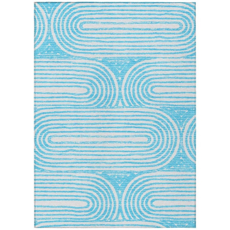 Addison Rugs Chantille ACN540 Teal 8 ft. x 10 ft. Machine Washable Indoor/Outdoor Geometric Area Rug ACN540TE8X10
