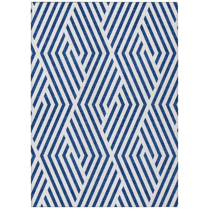 Addison Rugs Chantille ACN550 Navy 9 ft. x 12 ft. Machine Washable Indoor/Outdoor Geometric Area Rug ACN550NA9X12