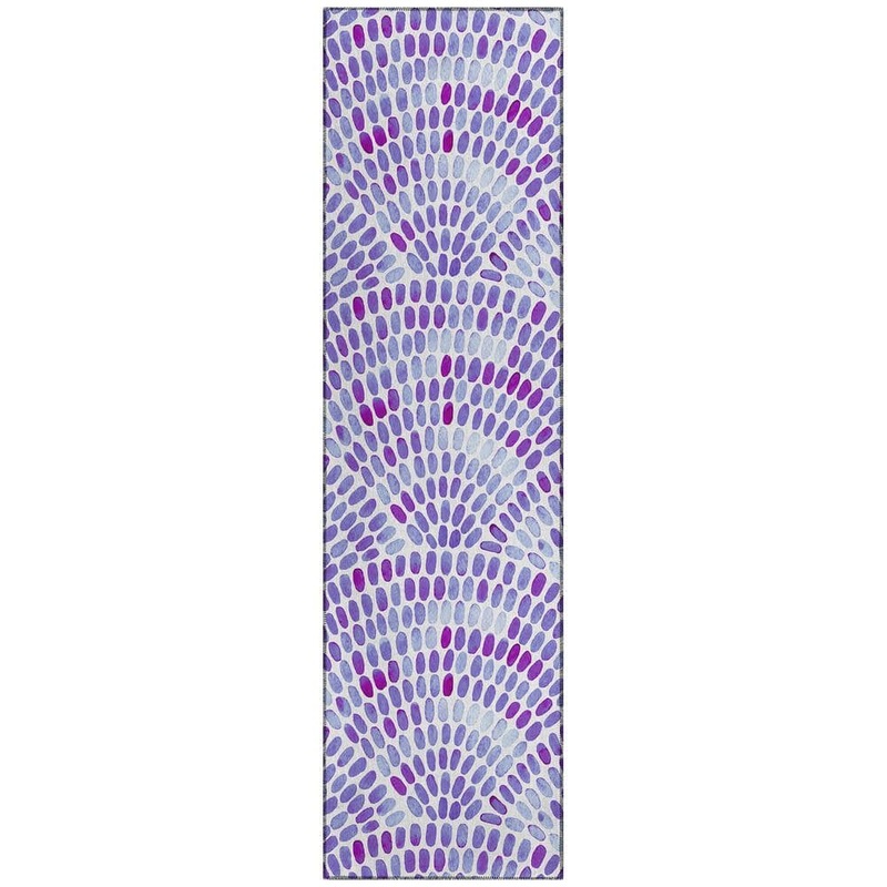 Addison Rugs Surfside 2 ft. 3 in. x 7 ft. 6 in. Purple Geometric Indoor/Outdoor Area Rug ASR37PP2X8