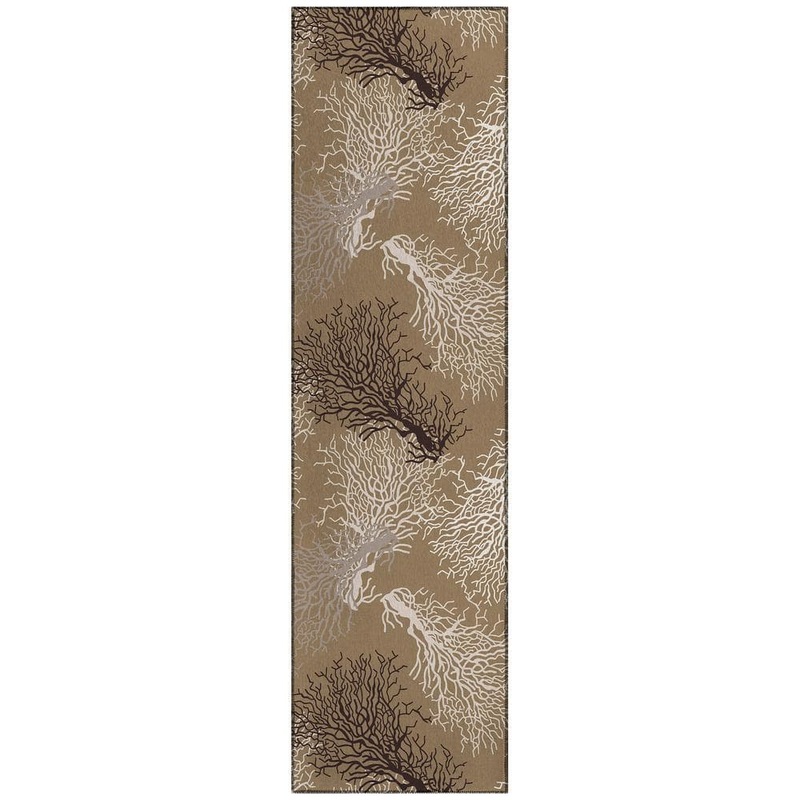 Addison Rugs Surfside Taupe 2 ft. 3 in. x 7 ft. 6 in. Geometric Indoor/Outdoor Area Rug ASR33LA2X8