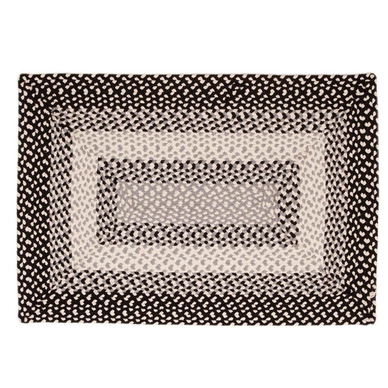 Super Area Rugs Waterbury Black and Gray Waterbury 2 ft. x 6 ft. Cotton Braided Runner Rug SAR-WAT01A-BLK-2X6