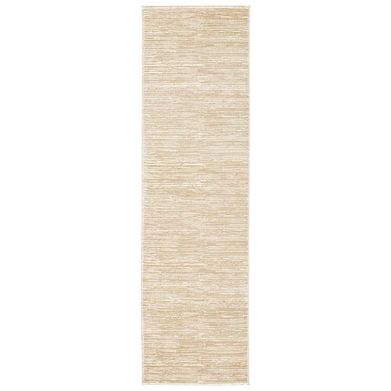 Unbranded Beige Polypropylene 2 ft. 2 in. x 8 ft. Solid Color Indoor Runner Rug A46A1-rug-1093