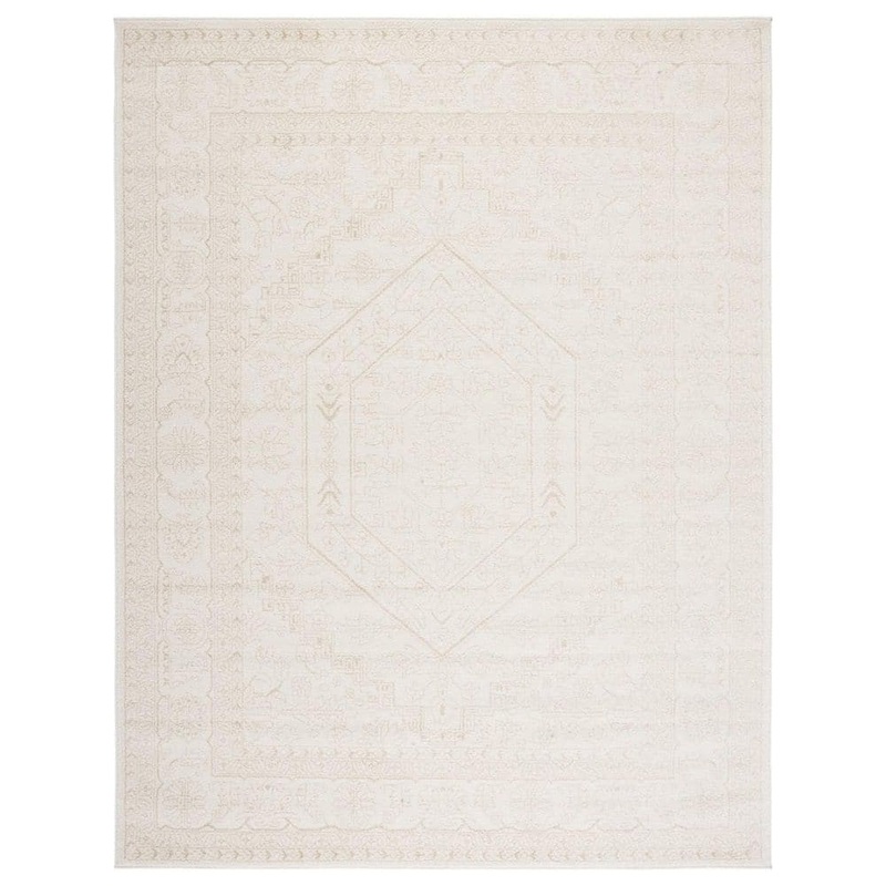 Unbranded Beige Polypropylene 8 ft. x 10 ft. Oriental Indoor Area Rug A46A1-rug-860