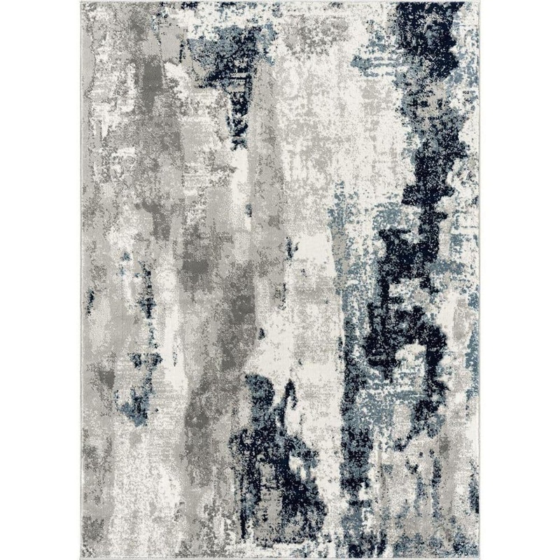 Unbranded Blue 5 ft. x 7 ft. Abstract Indoor/Outdoor Polypropylene Area Rug A46A1-rug-792