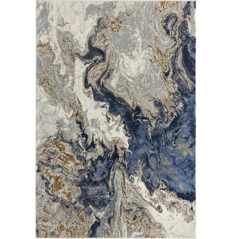 Unbranded Blue Polypropylene 6 ft. x 9 ft. Abstract Indoor Area Rug A46A1-rug-920