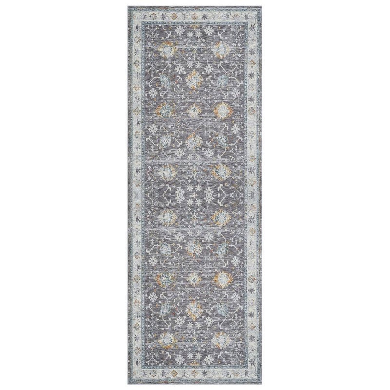 Unbranded Classic Gray/Blue 2 ft. 6 in. x 8 ft. Traditional Bordered Indoor Area Rug 8706A8590D3048