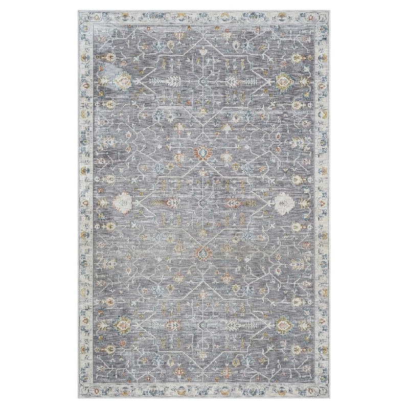 Unbranded Classic Gray/Ivory 5 ft. x 8 ft. Traditional Bordered Indoor Area Rug 3206A8590D3048