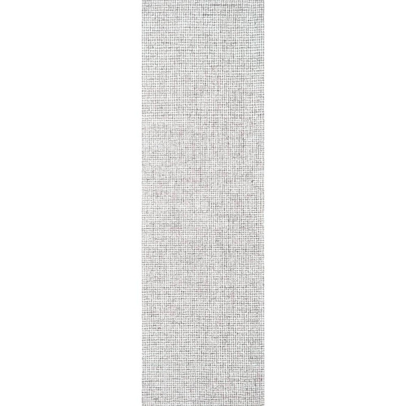 Unbranded London Gray/Ivory 3 ft. x 8 ft. Solid Wool Runner Rug LONLD100333372608