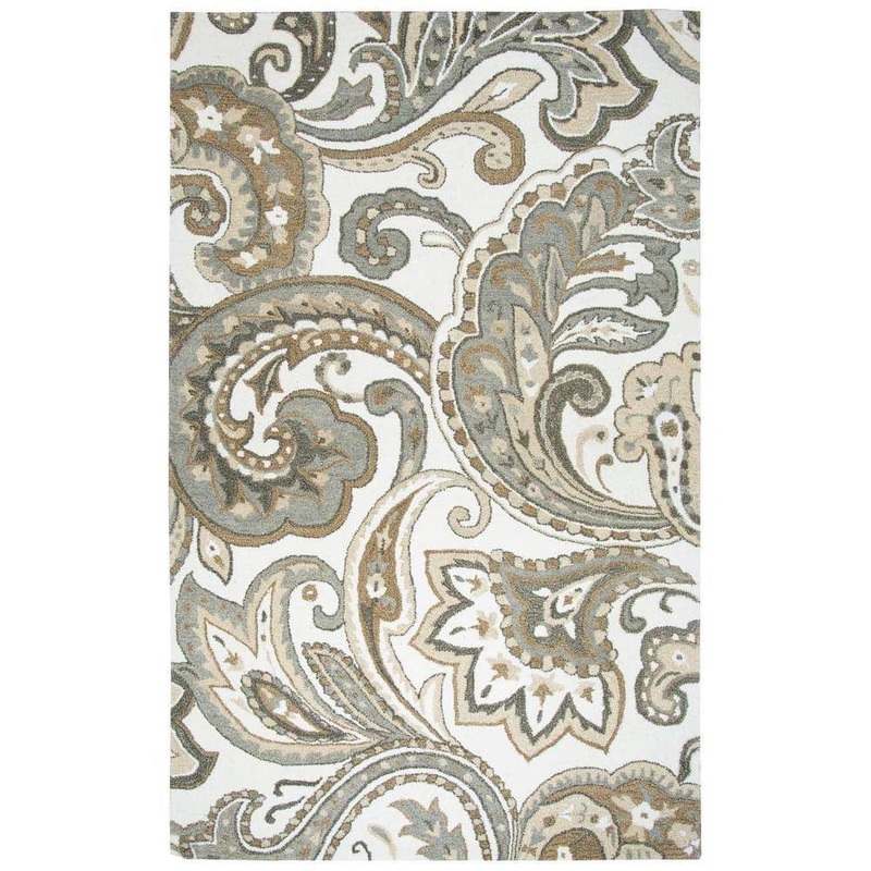 Unbranded Makalu Ivory/Gray 5 ft. x 8 ft. Floral Area Rug MAKMK100504550508