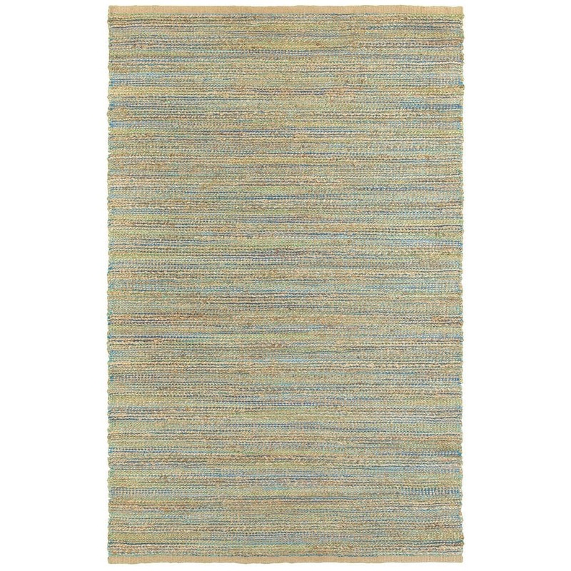 Unbranded Natural Jute and Chenille Handwoven  Tan/Blue/Green 7 ft. 9 in. x 9 ft. 9 in. Area Rug 8511A8590D3048