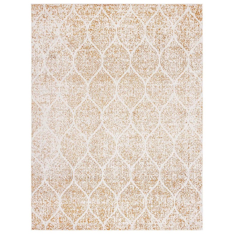 Unbranded Orange Polypropylene 8 ft. x 10 ft. Oriental Indoor Area Rug A46A1-rug-902