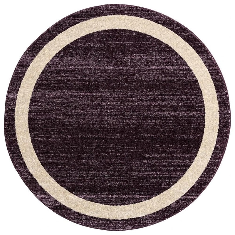 Unbranded Purple Polypropylene 6 ft. x 6 ft. Solid Color Indoor Round Area Rug A46A1-rug-1245