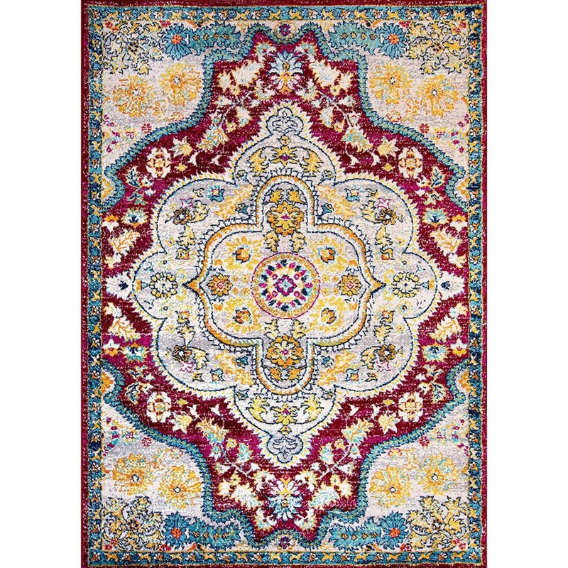 Unbranded Red Polypropylene 5 ft. x 7 ft. Abstract Indoor Area Rug A46A1-rug-766