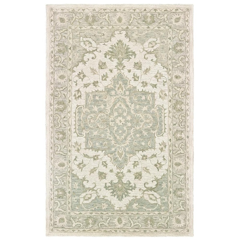 Unbranded Willow Classic Medallion Sea Green / Gray 5 ft. x 8 ft. Indoor Area Rug 5743A8984D9348
