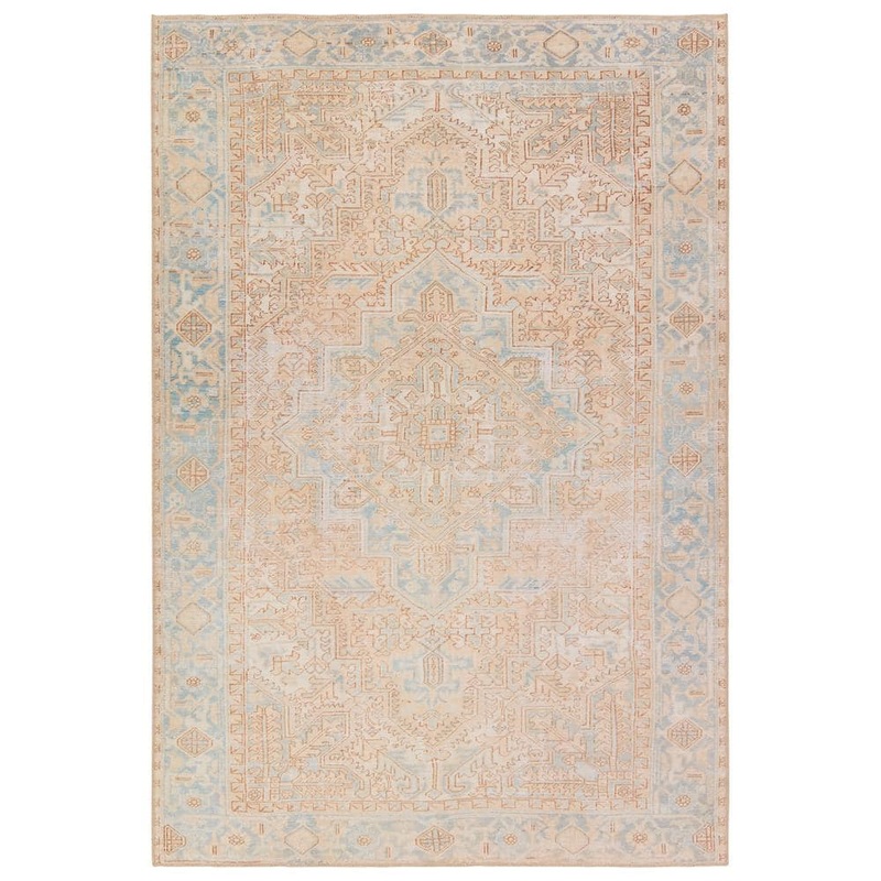 VIBE BY JAIPUR LIVING Mabel 5 X 8 Medallion Beige/Blue Washable Area Rug RUG157875