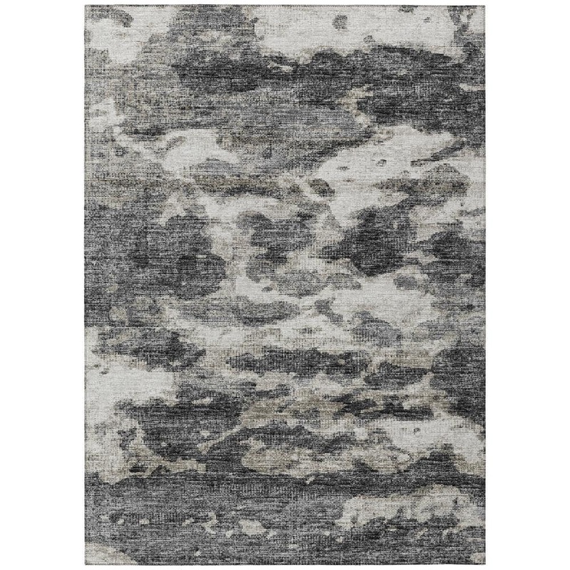 Addison Rugs Accord Black 8 ft. x 10 ft. Abstract Indoor/Outdoor Washable Area Rug AAC36BK8X10
