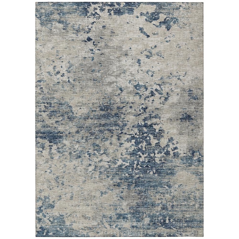 Addison Rugs Accord Blue 10 ft. x 14 ft. Abstract Indoor/Outdoor Washable Area Rug AAC35BL10X14