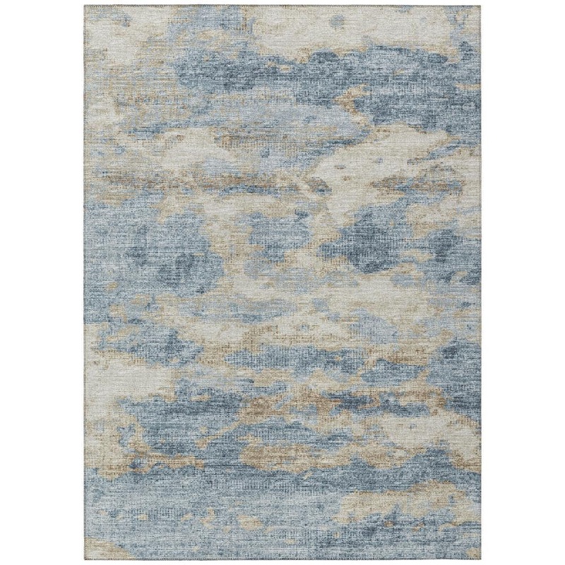 Addison Rugs Accord Blue 3 ft. x 5 ft. Abstract Indoor/Outdoor Washable Area Rug AAC36BL3X5