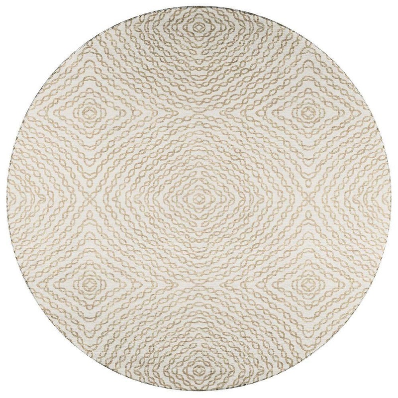 Addison Rugs Bravado Beige 8 ft. x 8 ft. Geometric Indoor/Outdoor Washable Area Rug ABV33LI8RO