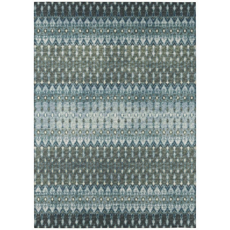 Addison Rugs Bravado Blue 5 ft. x 7 ft. 6 in. Geometric Indoor/Outdoor Washable Area Rug ABV31MO5X8