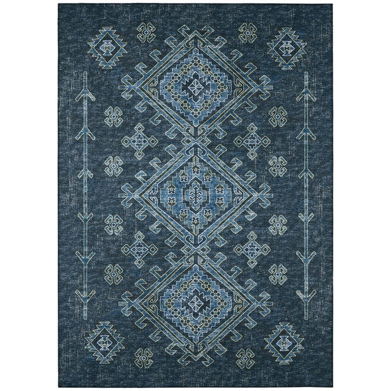 Addison Rugs Bravado Blue 8 ft. x 10 ft. Geometric Indoor/Outdoor Washable Area Rug ABV32BL8X10