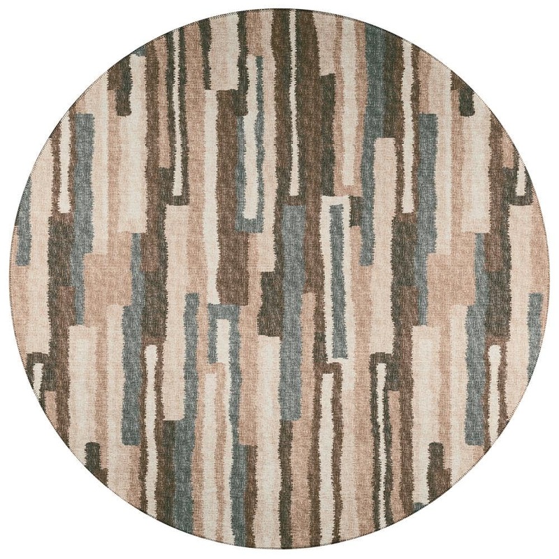 Addison Rugs Bravado Brown 8 ft. x 8 ft. Geometric Indoor/Outdoor Washable Area Rug ABV37EA8RO
