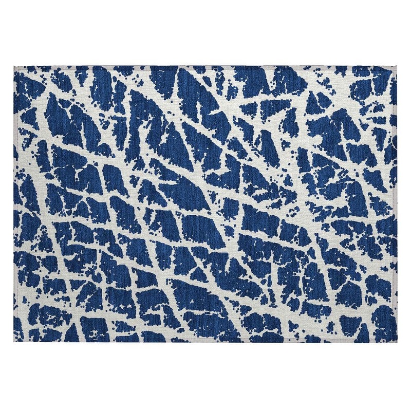 Addison Rugs Chantille ACN501 Navy 1 ft. 8 in. x 2 ft. 6 in. Machine Washable Indoor/Outdoor Geometric Area Rug ACN501NA20X30
