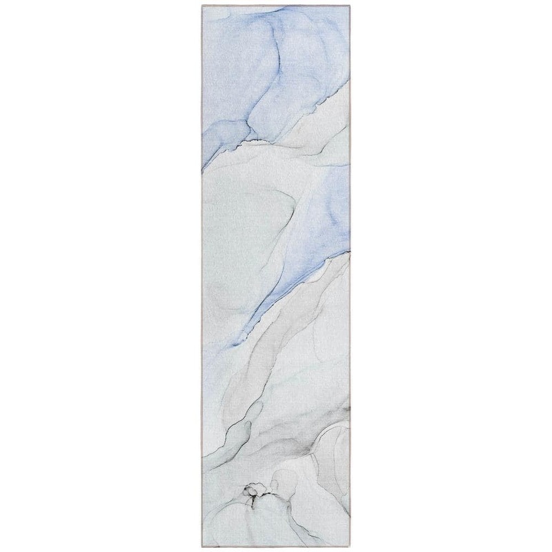 Addison Rugs Chantille ACN515 Blue 2 ft. 3 in. x 7 ft. 6 in. Machine Washable Indoor/Outdoor Geometric Runner Rug ACN515BU2X8