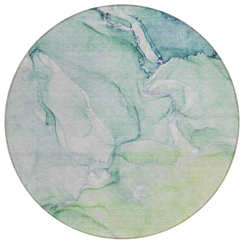 Addison Rugs Chantille ACN516 Green 8 ft. x 8 ft. Round Machine Washable Indoor/Outdoor Geometric Area Rug ACN516GE8RO