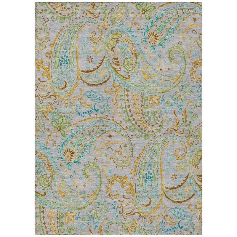 Addison Rugs Chantille ACN533 Gray 8 ft. x 10 ft. Machine Washable Indoor/Outdoor Geometric Area Rug ACN533GY8X10