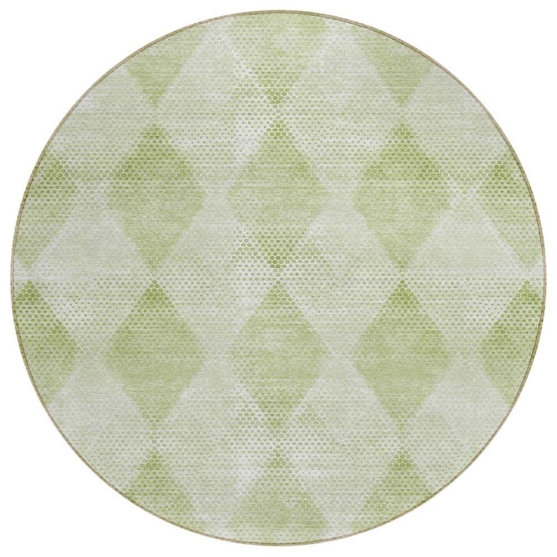 Addison Rugs Chantille ACN539 Mint 8 ft. x 8 ft. Round Machine Washable Indoor/Outdoor Geometric Area Rug ACN539MZ8RO