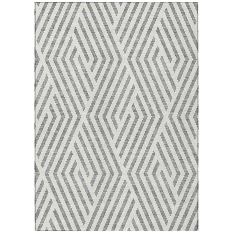Addison Rugs Chantille ACN550 Gray 9 ft. x 12 ft. Machine Washable Indoor/Outdoor Geometric Area Rug ACN550GY9X12