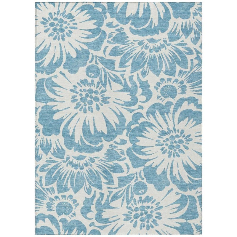 Addison Rugs Chantille ACN551 Denim 10 ft. x 14 ft. Machine Washable Indoor/Outdoor Geometric Area Rug ACN551DN10X14